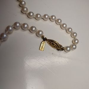 24" Vintage Marvella Faux 3mm Pearl Knotted White Necklace